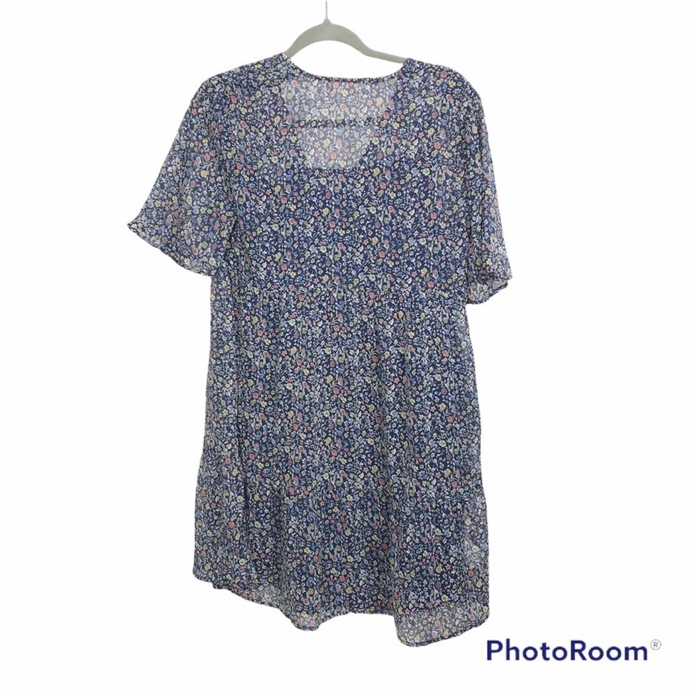 MNG all over floral print sheer mini dress size 4 - Picture 2 of 6